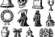 Gothic Funeral and Grave Icons, an Object Graphic by RT Studio (Thumbnail 3 of 4)