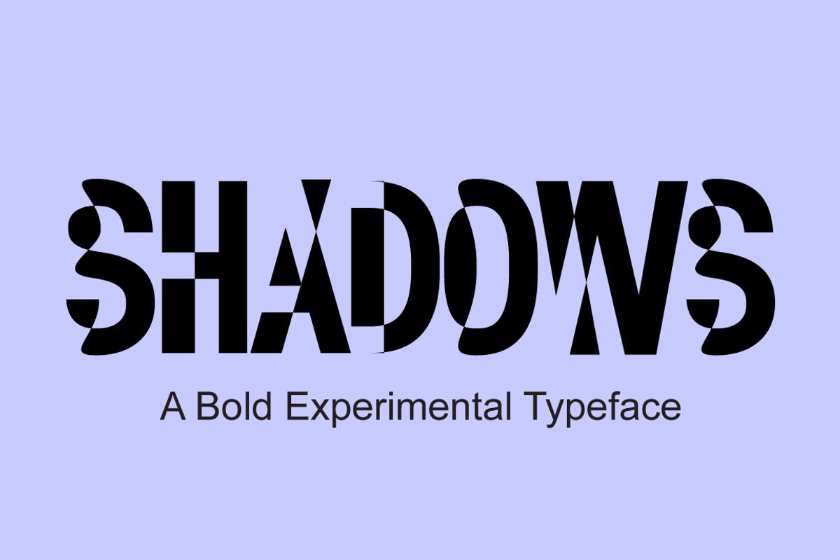 SHADOW Experimental Display Font, a Sans Serif Font by Guten Tag Vector (Photo 1 of 7)