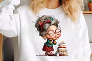 Whimsical old lady birthday clipart, an Illustration by SinaCreation (Thumbnail 9 of 11)