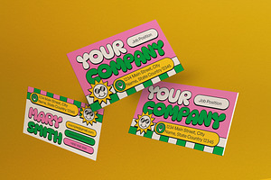 Pink Retro Business Card, a Business Card Template by graphicook