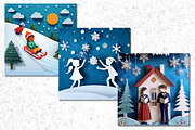 Paper Cutout Christmas Scenes, a Seasonal Illustration by Patterns for Dessert (Thumbnail 5 of 6)