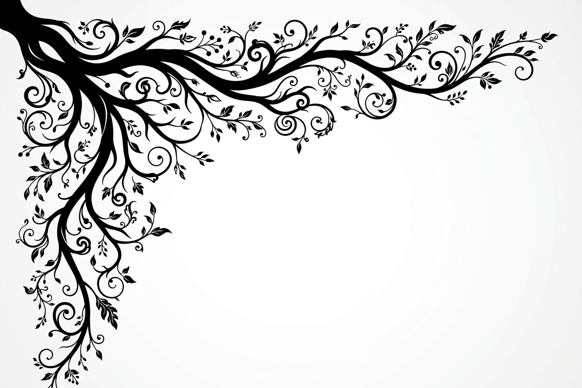 50 Tree Branch Corner Silhouette, a Decorative Illustration by Amazin_art (Photo 15 of 25)
