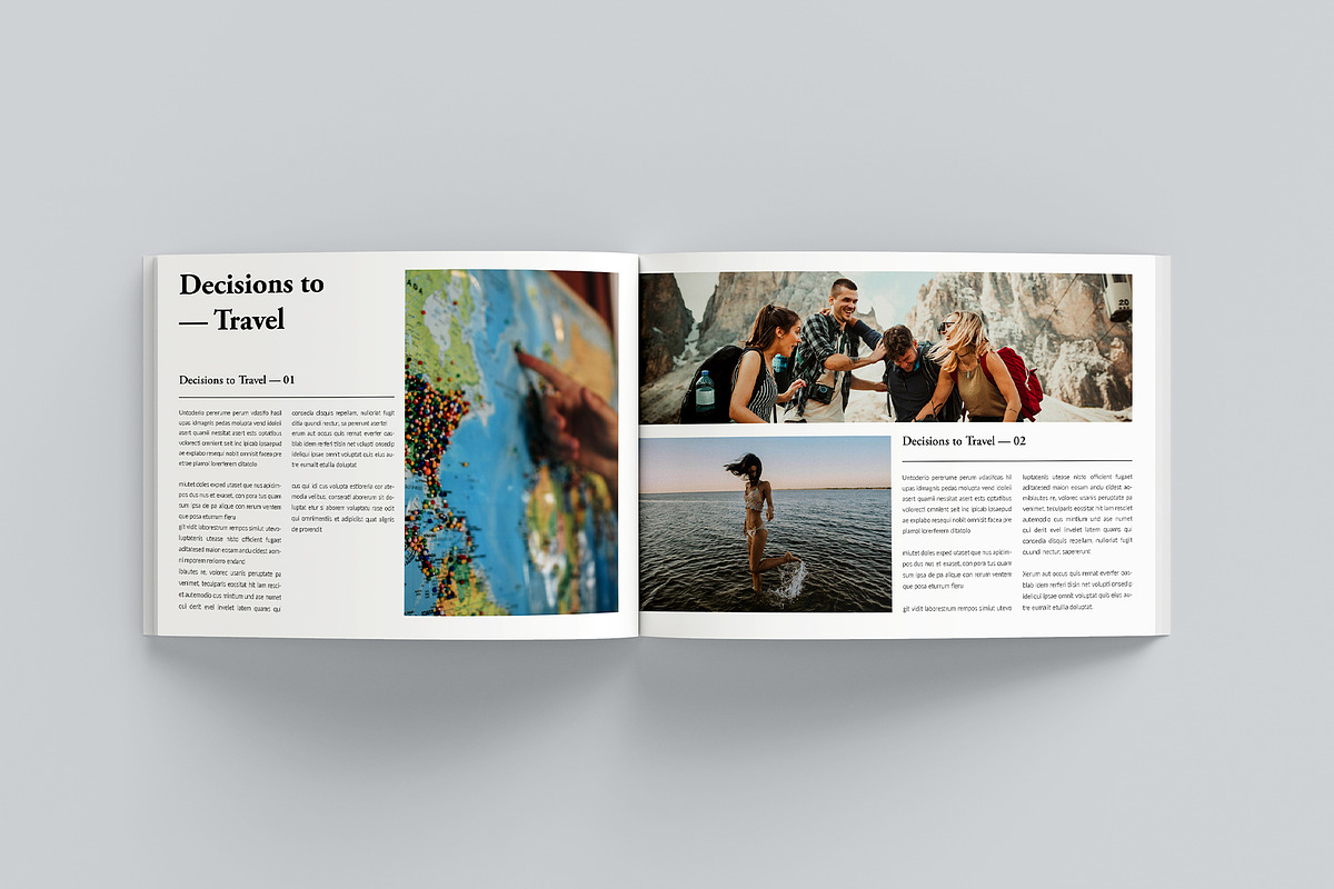 Travel Magazine Template Landscape, a Magazine Template by GoldenGrid Studio (Photo 4 of 10)