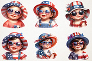 4th Of July Cute Baby Girl Clipart, a Person Illustration by RobertsArt (Thumbnail 2 of 7)