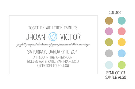 Simple romantic wedding invitation