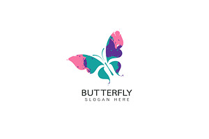 Butterfly logo Vector illustration
