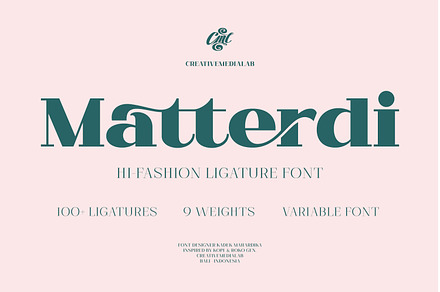 Matterdi | Hi-fashion ligature font, a Font by creativemedialab