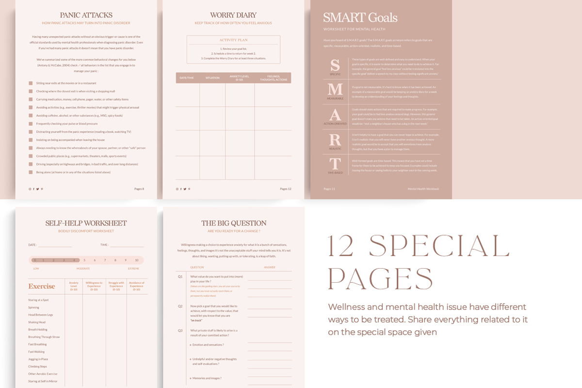 Wellness Workbook Creator | CANVA PS, a Magazine Template by Eviory (Photo 8 of 45)