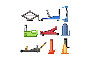 Car jacks collection for vehicle, a Transportation Illustration by pikepicture
