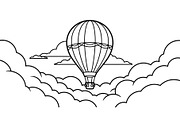 Hot Air Balloon Cloud Line Art bundl, an Illustration by Designer_Momina (Thumbnail 22 of 51)