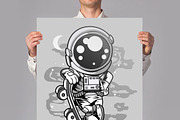 100 Astronaut Cartoon Designs Bundle, an Illustration by roach_graphic (Thumbnail 16 of 16)