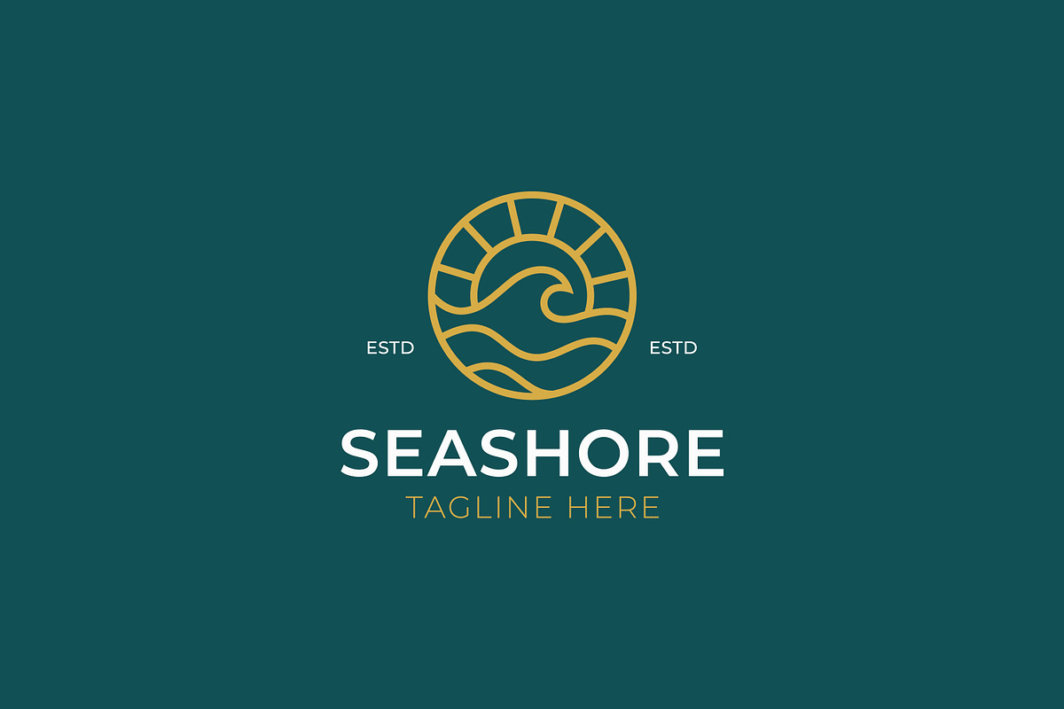 Wave Ocean Seashore Beach Logo Badge, a Branding & Logo Template by Signatoro (Photo 2 of 3)