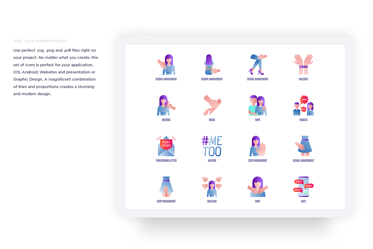 Harassment | 32 Icons Set Hand Drawn, an Outline Icon by Marina Silence (Photo 15 of 16)