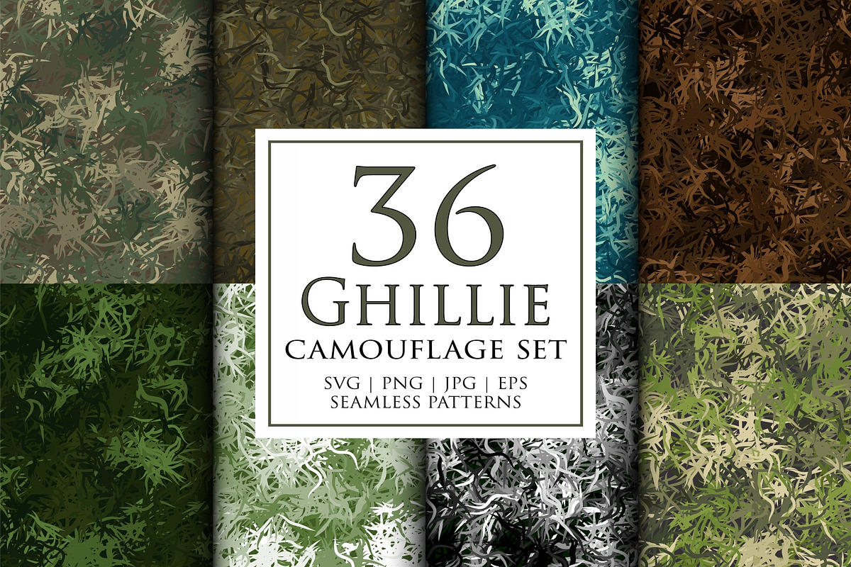 Ghillie suit seamless camouflage, a Pattern Graphic by ArchonDigitalShop (Photo 1 of 10)