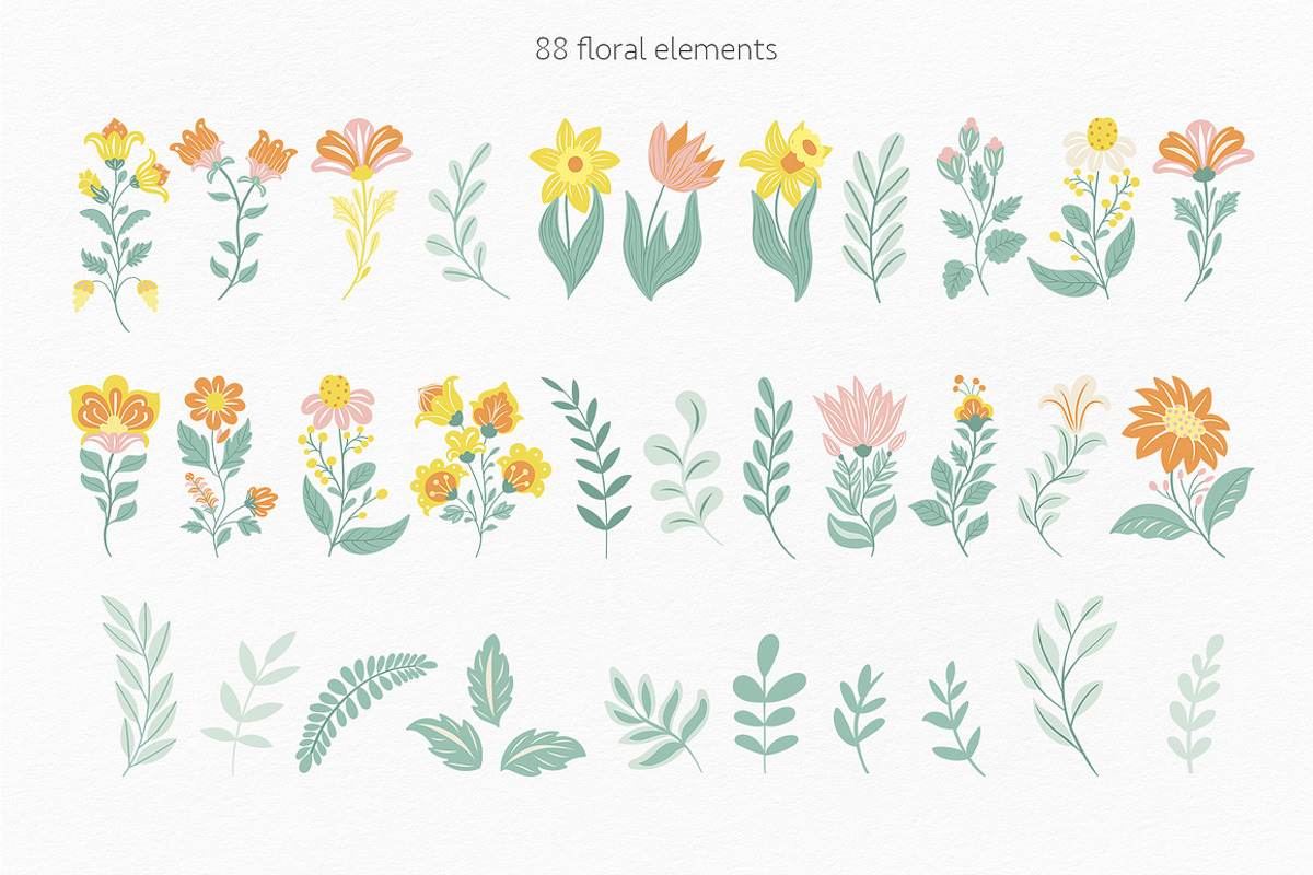 Folk Spring – Easter Bunny Clipart, a Decorative Illustration by Jenny Quince (Photo 4 of 14)