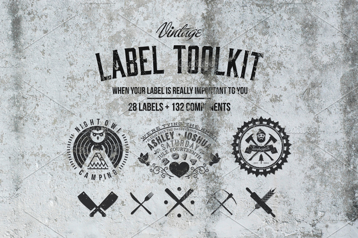 Vintage label toolkit, a Branding & Logo Template by sergio zest (Photo 1 of 5)