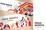 LGBTQ Pride Month banners set, a Background Graphic by Good Studio (Thumbnail 1 of 7)