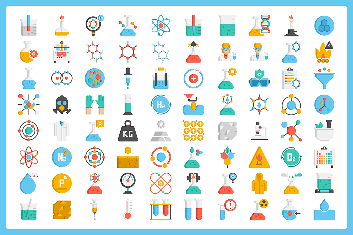 80 Chemistry Icon Set, a Solid Icon by Flat Icons (Photo 2 of 7)