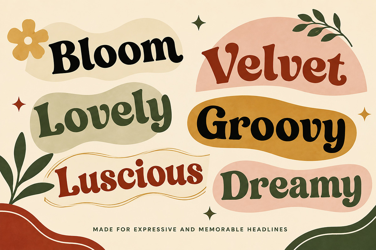 Lush Letter – Retro Display Font, a Slab Serif Font by Wow Magic (Photo 3 of 4)