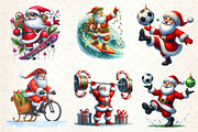 Funny Athlete Santa Clipart Sublimat, an Illustration by CreationArt (Thumbnail 2 of 5)