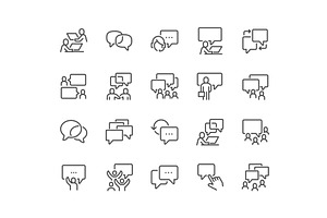 Line Business Communication Icons