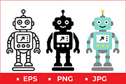 Robot Character Vector Design, a Solid Icon by Artonix (Thumbnail 1 of 2)