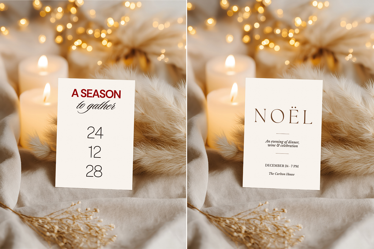 Christmas Invitation Mockup 5x7 In, an Advertising Mockup by Serenefeeling (Photo 2 of 7)