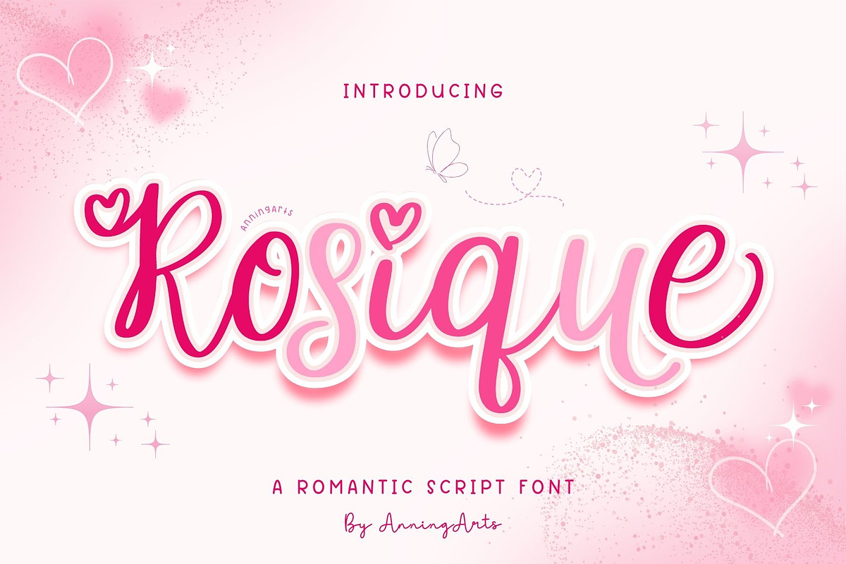 Rosique - Script Font, a Script Font by AnningArts (Photo 1 of 6)