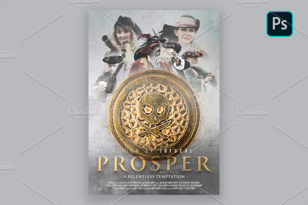 PIRATE FILM POSTER / (PSD INCLUDED), an Illustration by RankedDesigns