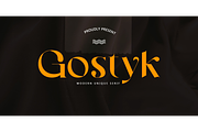 Gostyk - Modern Unique Serif Font, a Serif Font by Saxofont (Thumbnail 1 of 10)