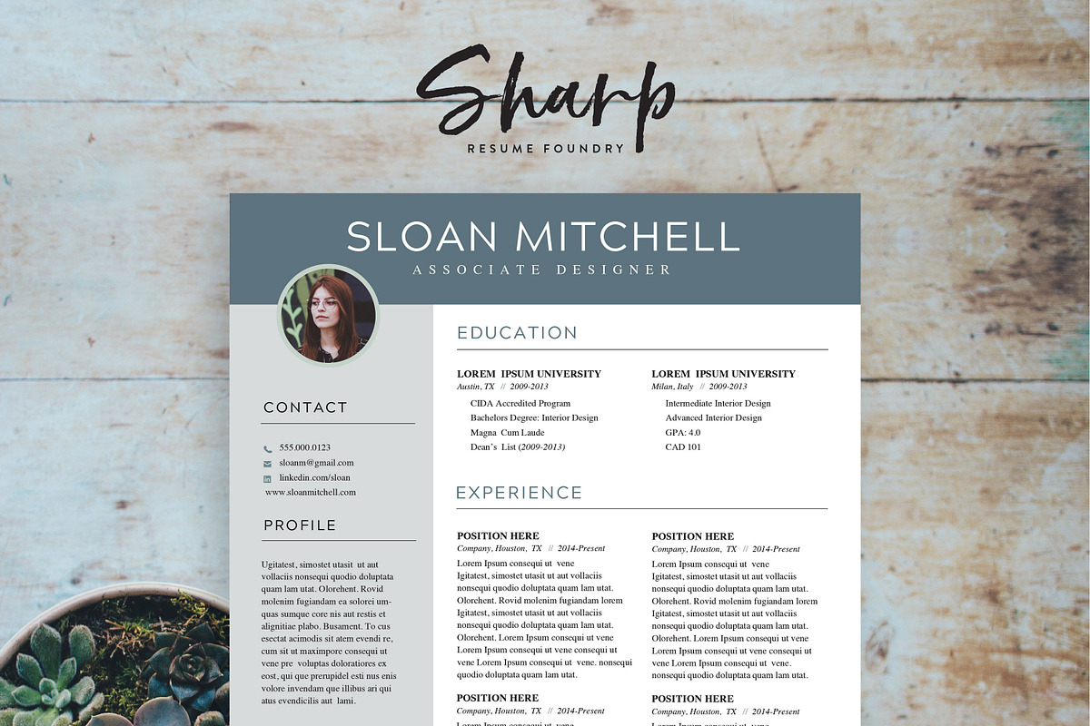 Creative Resume Template for Word, a Resume Template by SharpResumeFoundry (Photo 1 of 4)