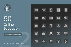 50 Online Education Icons, an Icon by IconBunny