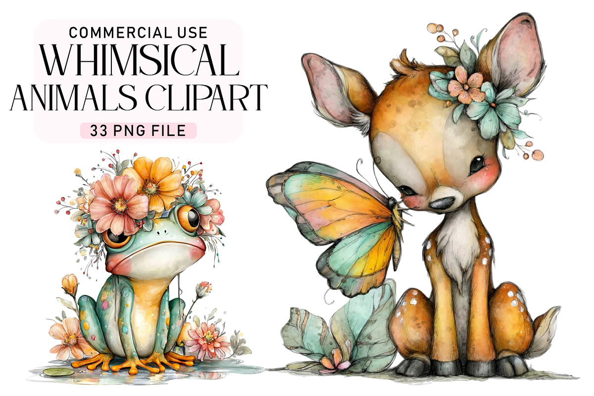 Whimsical Animals Clipart, a Seasonal Illustration by Daily.Designs (Photo 1 of 4)