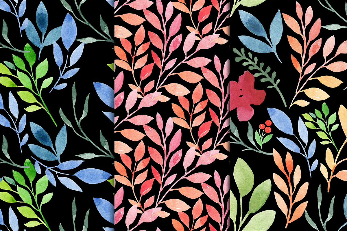 Watercolor Floral Prints&Patterns, a Decorative Illustration by Katerina Osa (Photo 9 of 9)