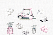 Watercolor golf cart clipart, a Transportation Illustration by Invite to Clipart (Thumbnail 3 of 5)