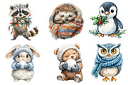 Cute Winter Animals Clipart, an Illustration by Dream Creation (Thumbnail 4 of 6)