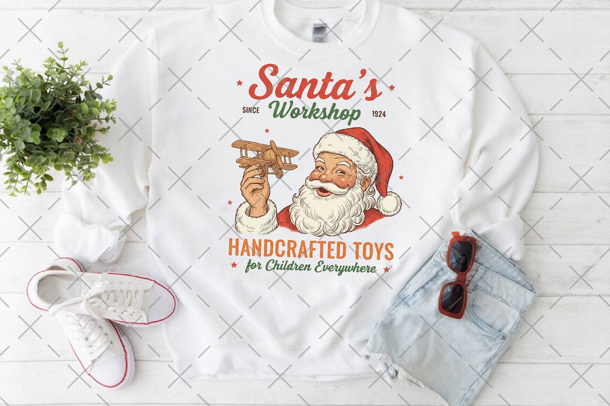 Christmas Santa Vintage Farmhouse, an Illustration by Craft Nest (Photo 5 of 6)