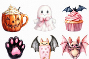 Pink Pastel Halloween Clipart, an Illustration by Craft Nest (Thumbnail 2 of 6)
