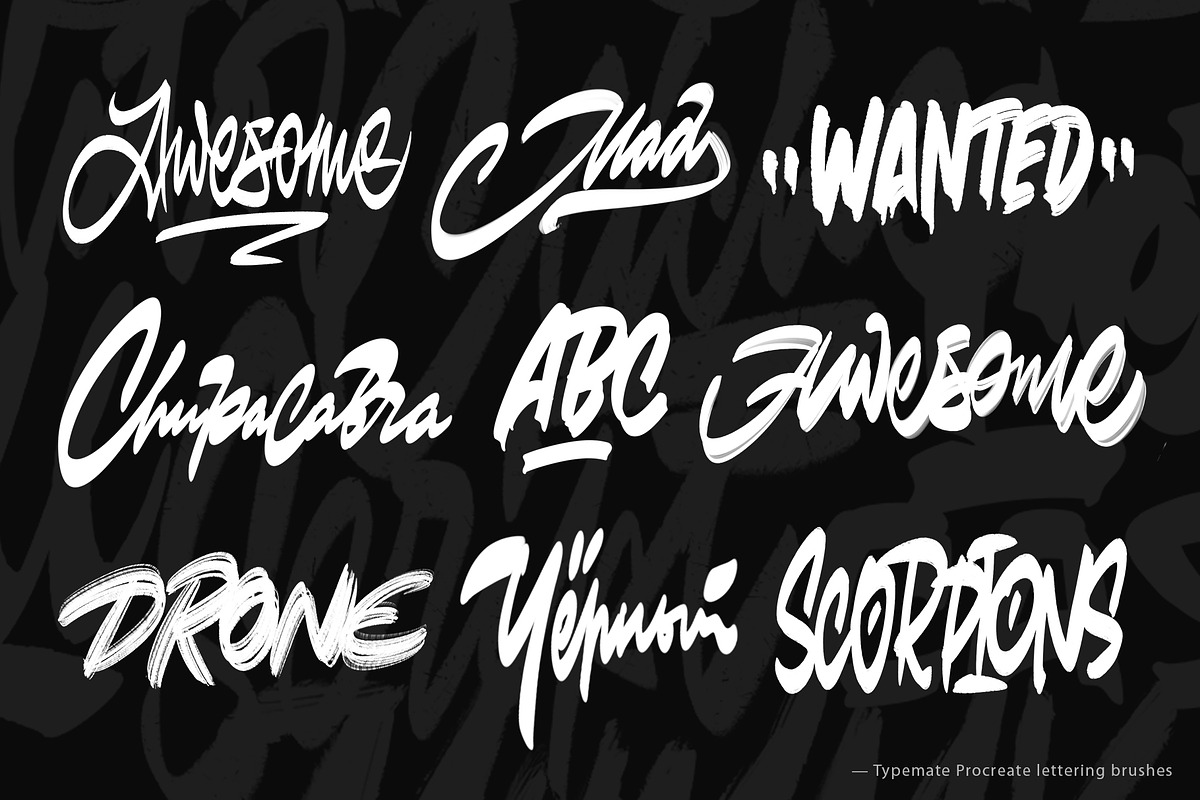 Procreate lettering brushes! preview 6