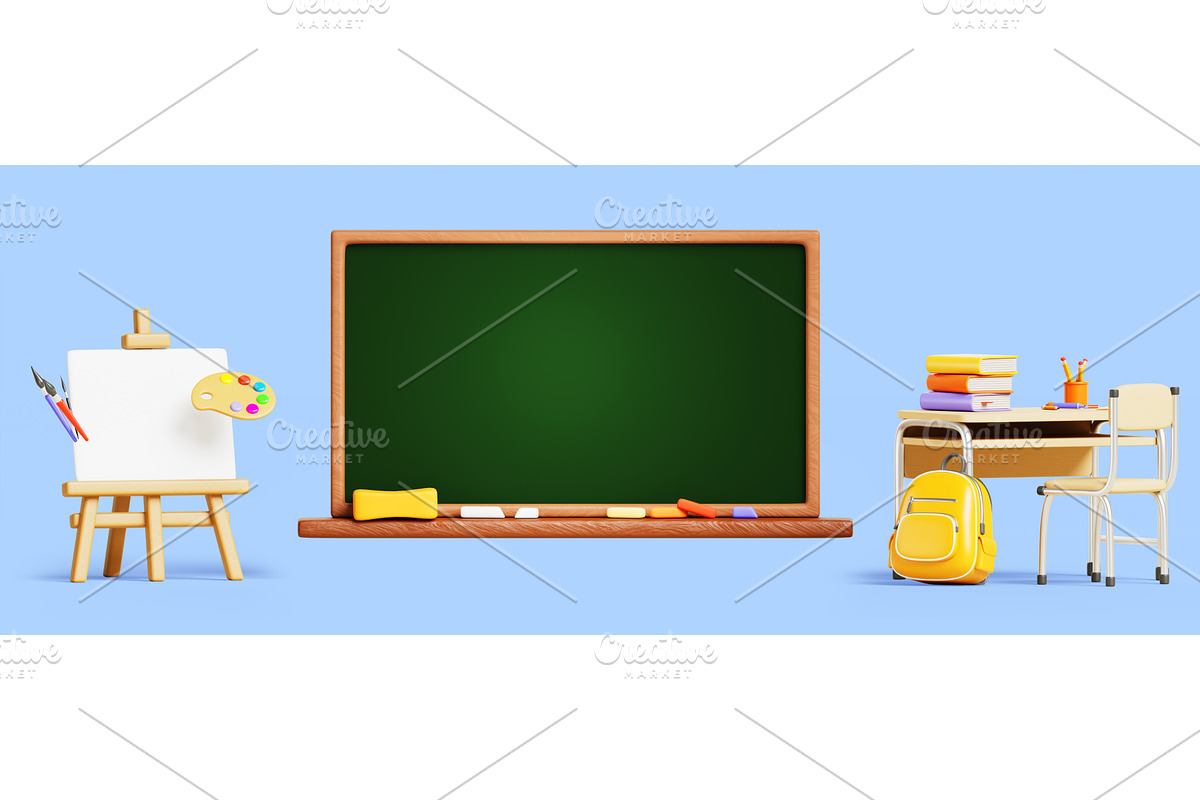 3d school interior set, classroom, a Furniture 3D Model by Marozhkastudio