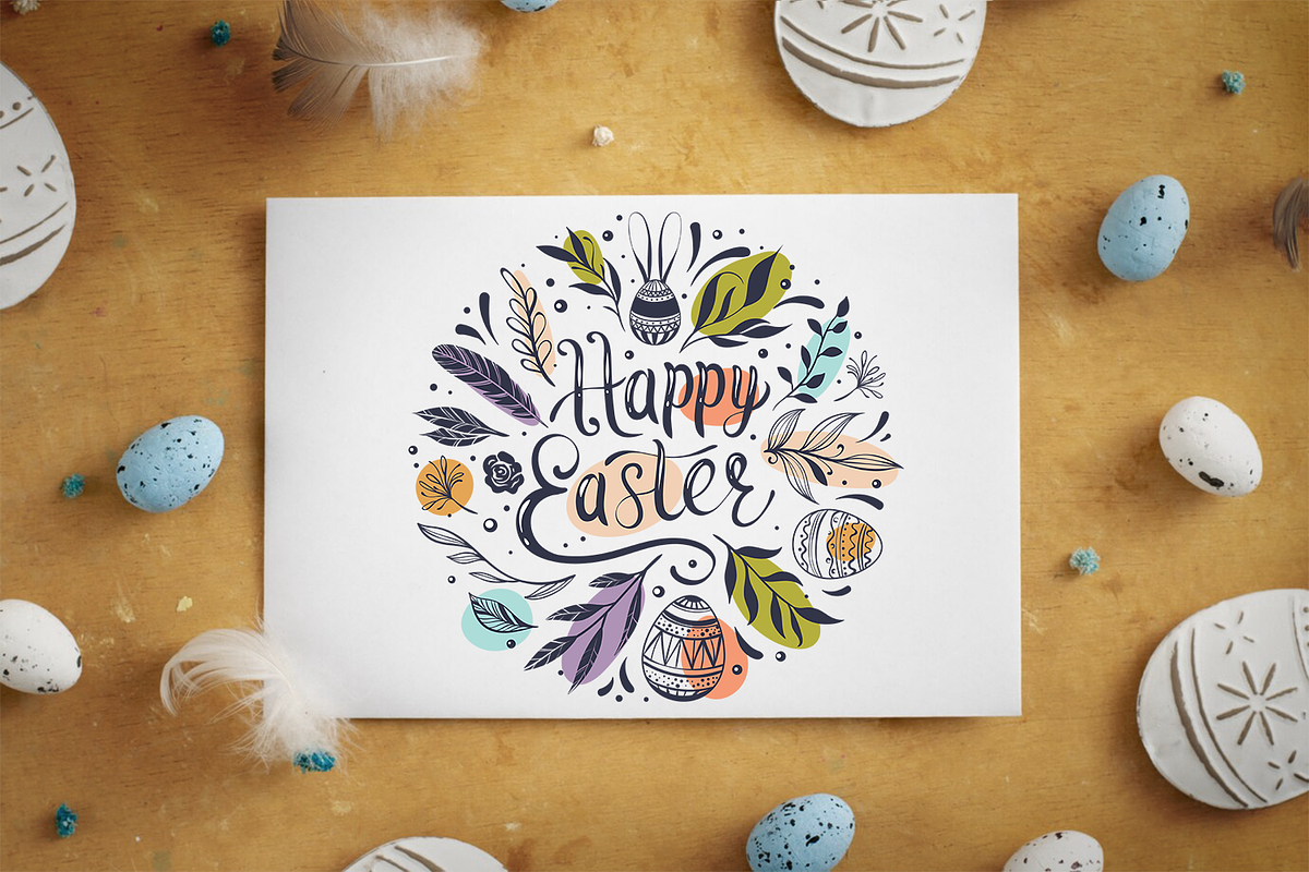 16 Vector Colorful Easter Cards, a Seasonal Illustration by HmarkaShop (Photo 4 of 5)