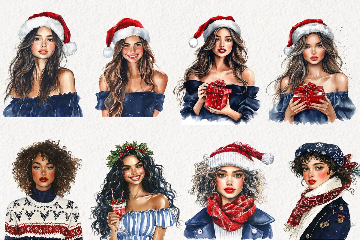Merry Maritime Christmas Clipart, an Illustration by NadiaTheronArt (Photo 4 of 5)