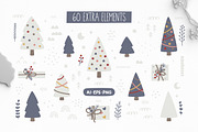Winter Polar Bear Clipart & Patterns, a Seasonal Illustration by Ejevyaka (Thumbnail 3 of 10)