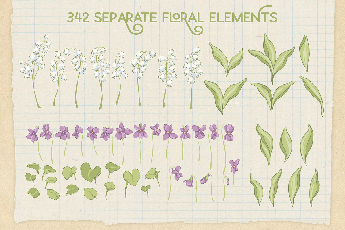 Vintage Spring Floral Patterns, a Pattern Graphic by PATTERNS etc. (Photo 17 of 19)
