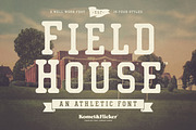 Field House - A Rustic Athletic Font, a Slab Serif Font by Komet & Flicker (Thumbnail 1 of 14)