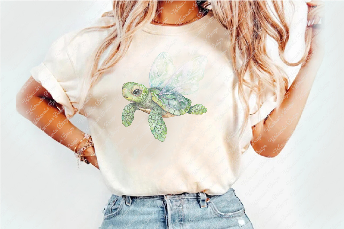 Watercolor Baby Turtle Clipart, an Illustration by Watercolor design (Photo 6 of 12)