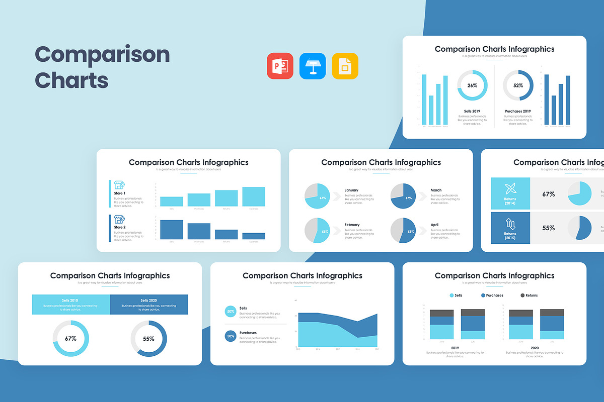 Comparison Charts PowerPoint 3, a Presentation Template by slidequest (Photo 1 of 6)