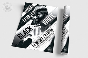 Black And White Party Flyer Template