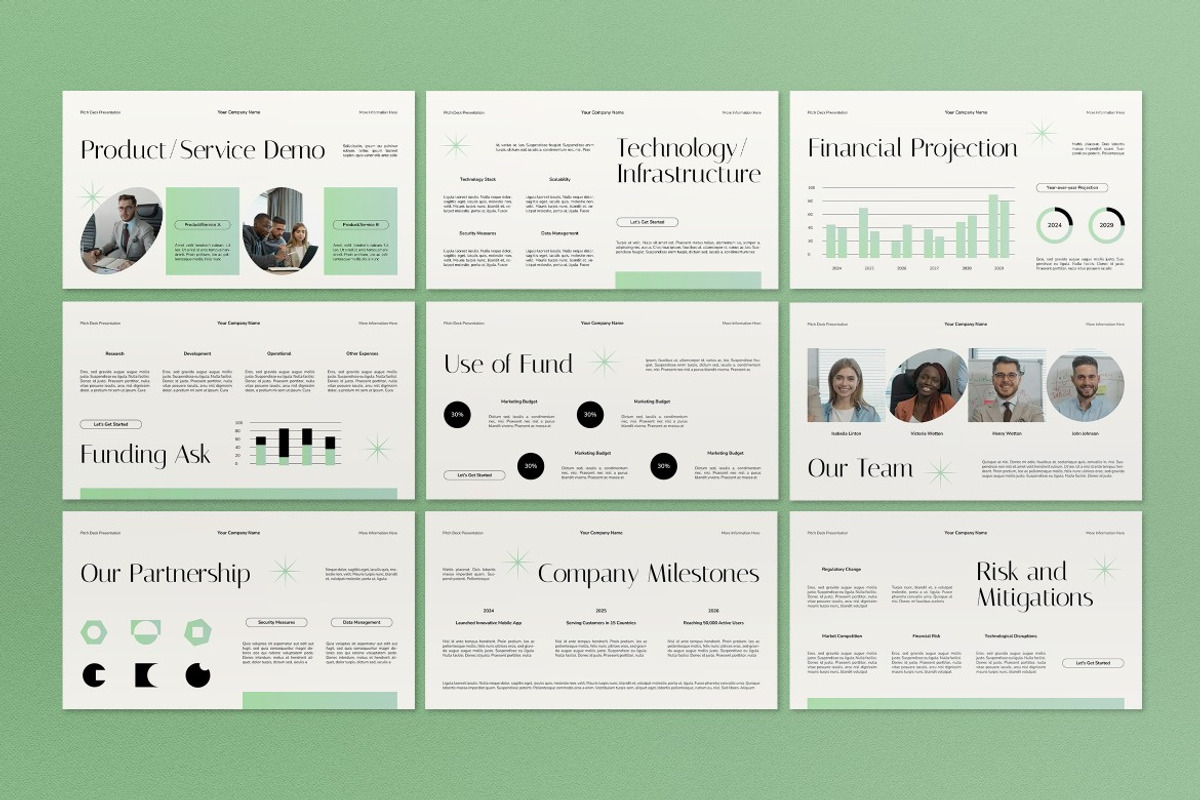 White Green Pitch Deck Google Slide, a Presentation Template by graphicook (Photo 3 of 4)
