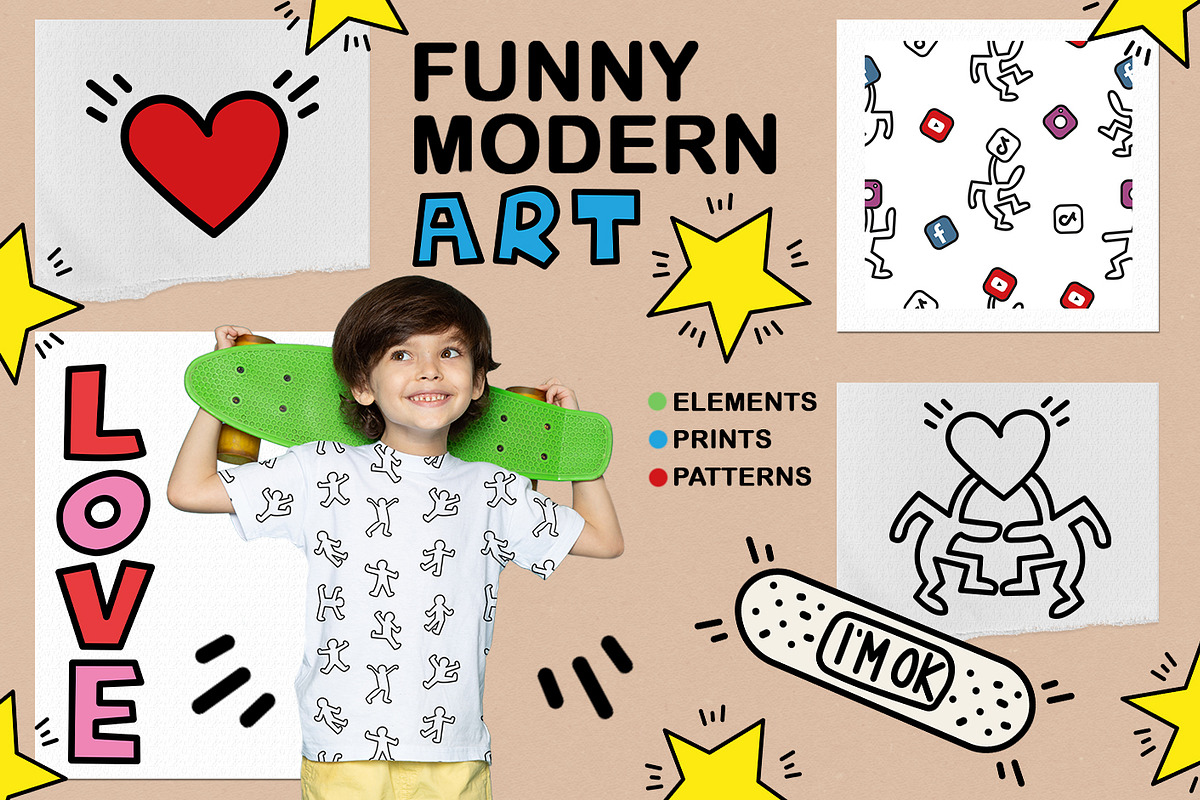 Children Clipart in Modern Style, a Work Illustration by JT_Design_Art (Photo 1 of 6)